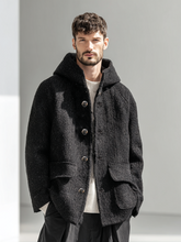 Men's woolen hooded jacket